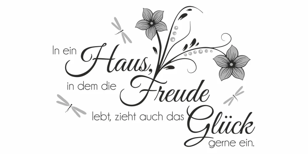 Wandtattoo In ein Haus, in dem die Freude lebt