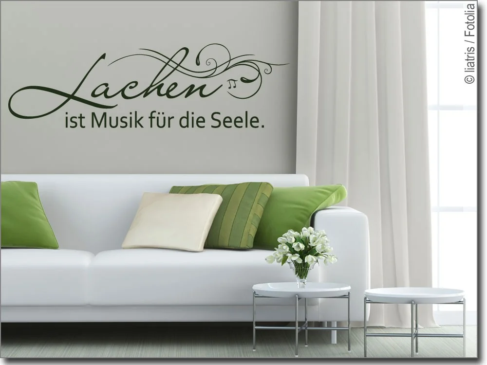 Wandtattoo Lachen ist Musik für die Seele