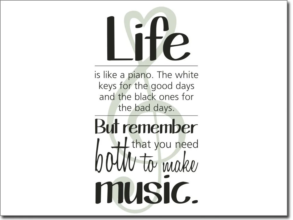 Wandtattoo Life is like a piano