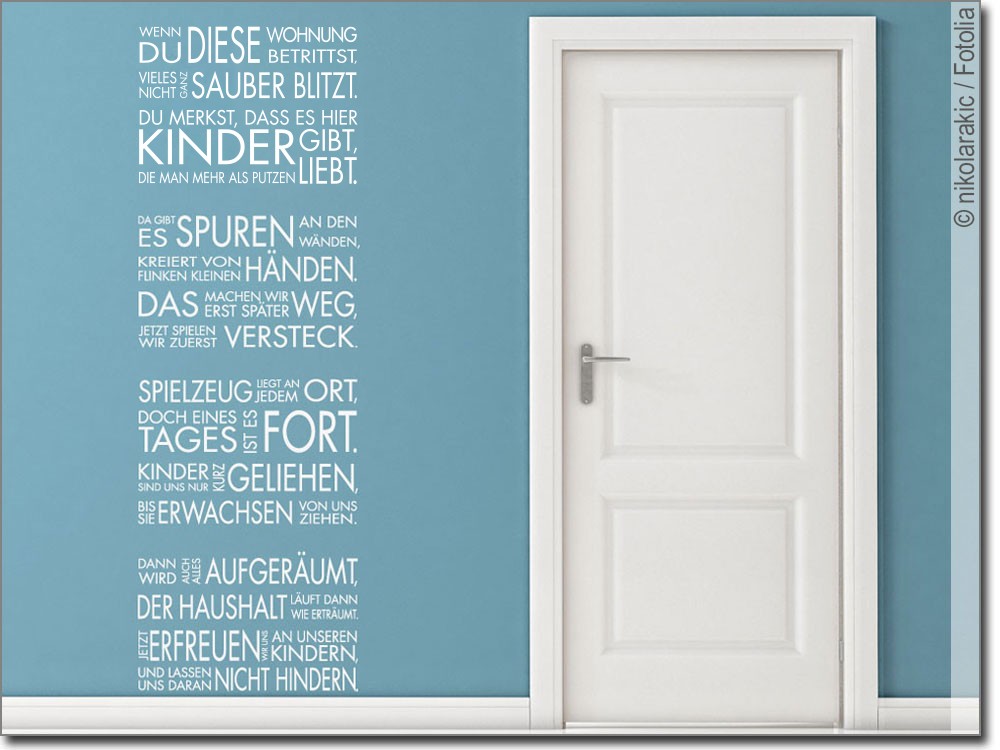 Spruch Wenn Du diese Wohnung betrittst Wandtattoo