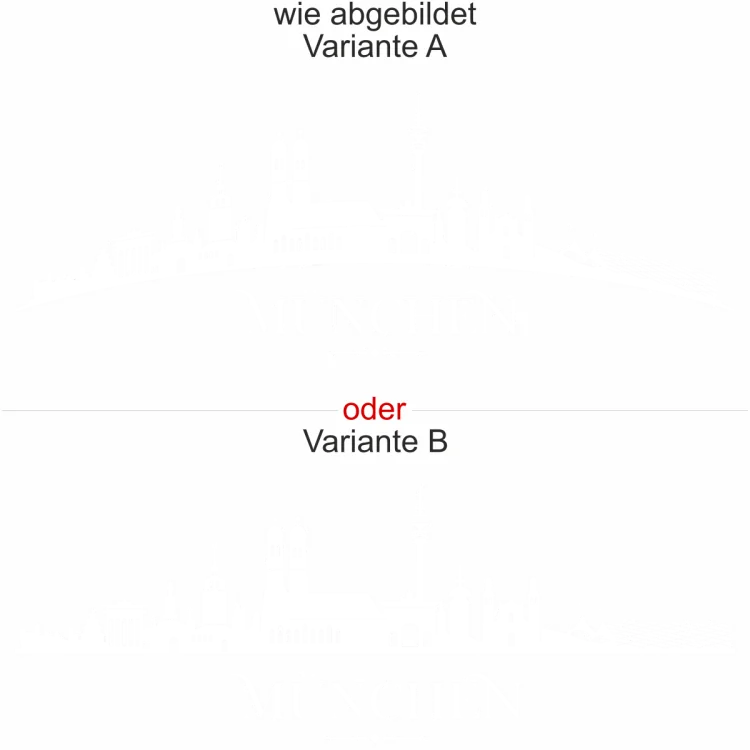 Wandtattoo mit Skyline von München - Ansicht Ausrichtung und Farbauswahl Wandtattoo mit Skyline von München - Ansicht Ausrichtung und Farbauswahl