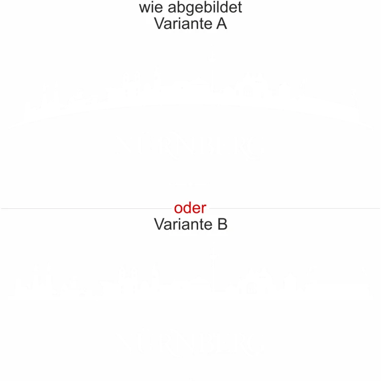 Aufkleber für die Wand mit der Skyline von Nürnberg - Ansicht Ausrichtung und Farbauswahl Aufkleber für die Wand mit der Skyline von Nürnberg - Ansicht Ausrichtung und Farbauswahl