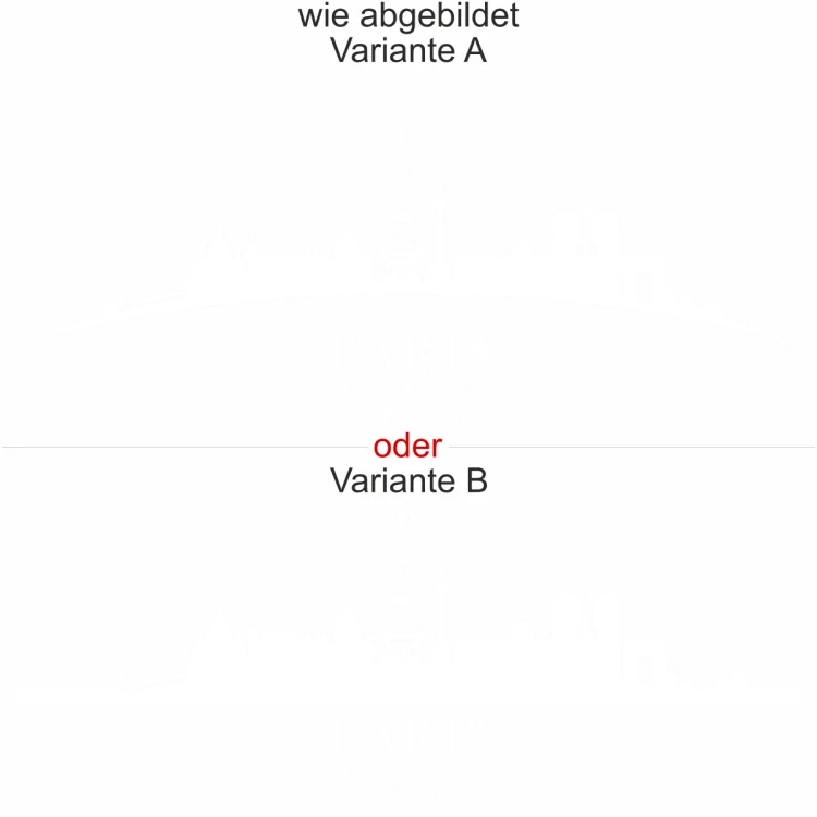 Wandtattoo mit Skyline von Paris - Ansicht Ausrichtung mit Farbauswahl und Variante Wandtattoo mit Skyline von Paris - Ansicht Ausrichtung mit Farbauswahl und Variante