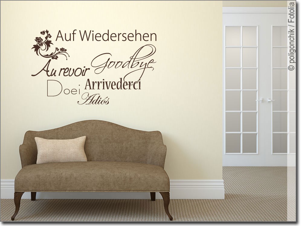 Wandtattoo Auf Wiedersehen Wandaufkleber für den Flur