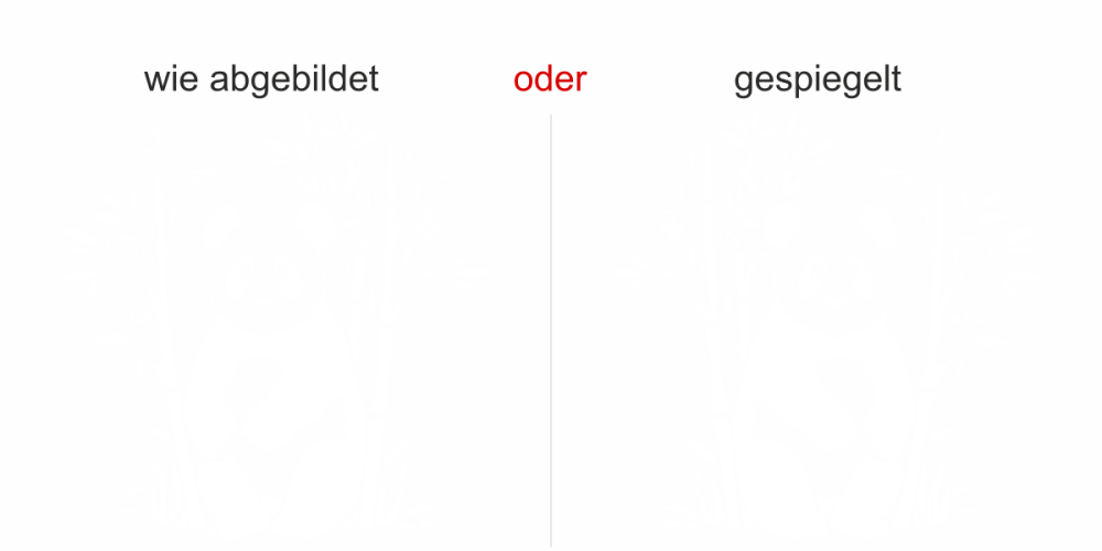 Wandtattoo Bambus mit Pandabär - Ansicht Ausrichtung mit Farbauswahl