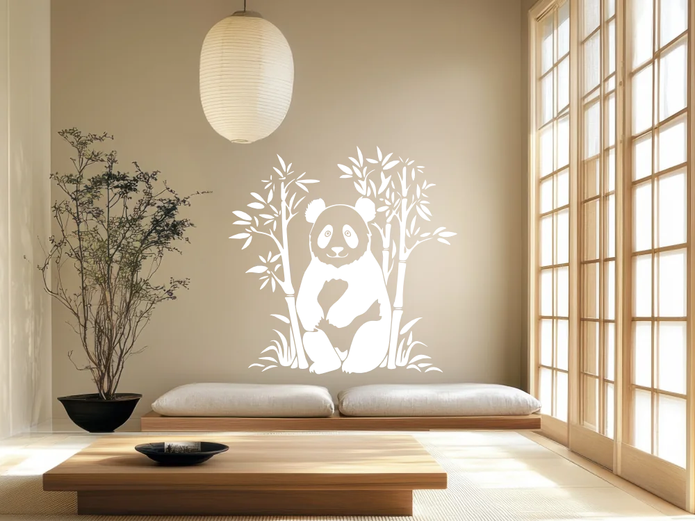 Wandtattoo Bambus mit Pandabär - Ansicht Farbauswahl