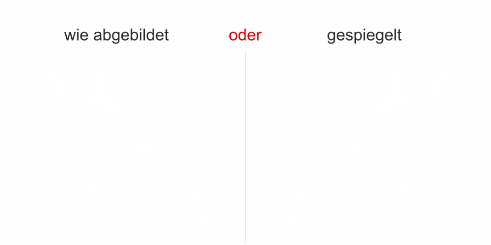 Wandtattoo Bambusrohr mit Vögeln - Ansicht Ausrichtung mit Farbauswahl