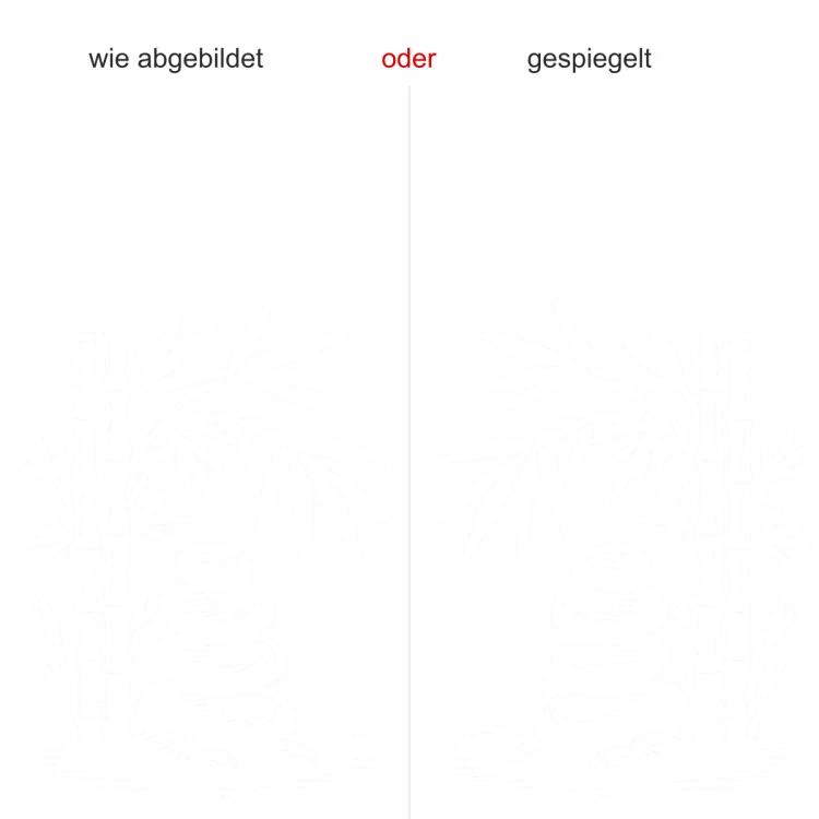 Wandtattoo Bambusstängel mit Zen Steinen - Ansicht Ausrichtung mit Farbauswahl