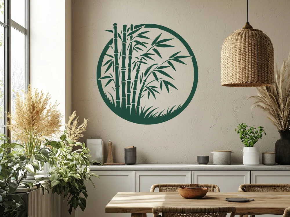 Wandtattoo Bambusstrauch im Kreis