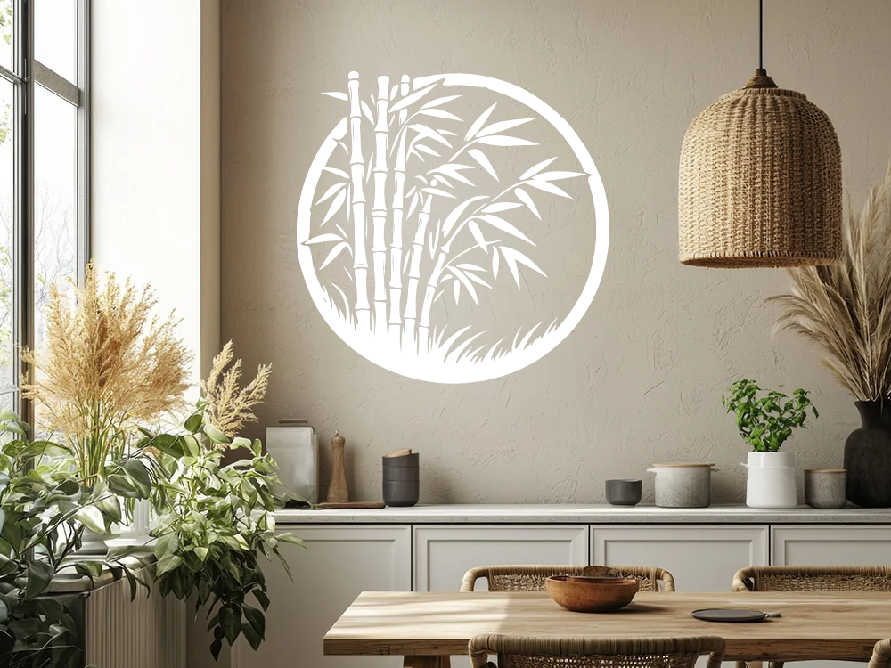 Wandtattoo Bambusstrauch im Kreis - Ansicht Farbauswahl