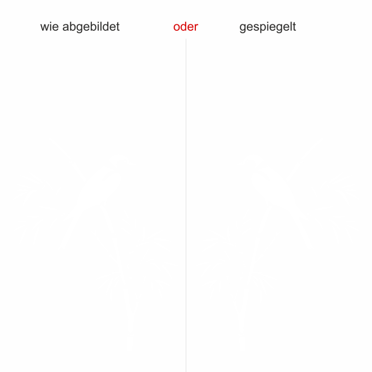 Wandtattoo Bambuszweig mit Vogel - Ansicht Ausrichtung mit Farbauswahl