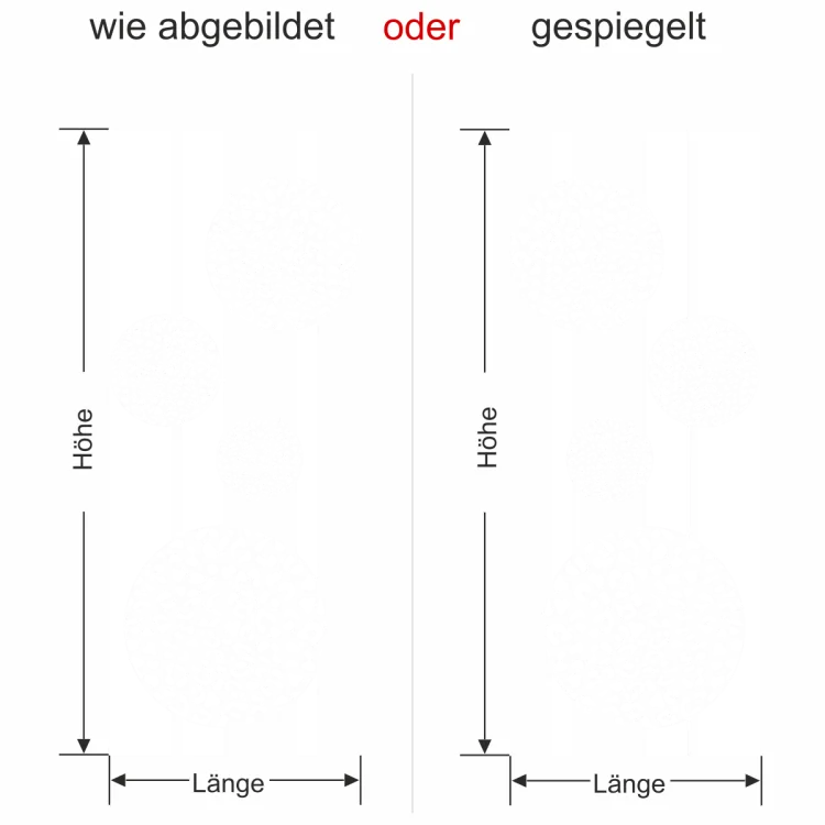 Kreise als Wandtattoo Banner - Ansicht Ausrichtung mit Farbauswahl