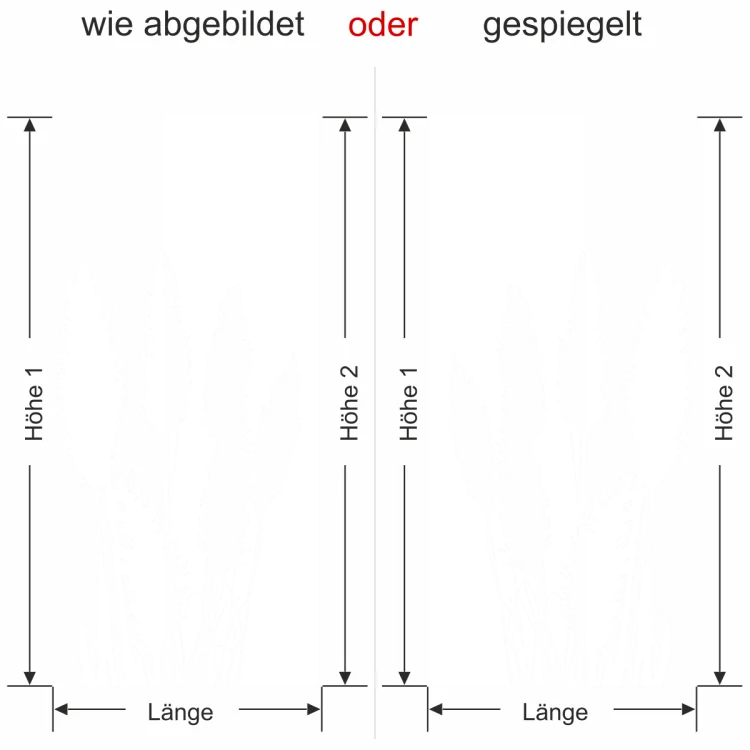 Wandtattoo Banner Pampasgras - Ansicht Ausrichtung mit Farbauswahl
