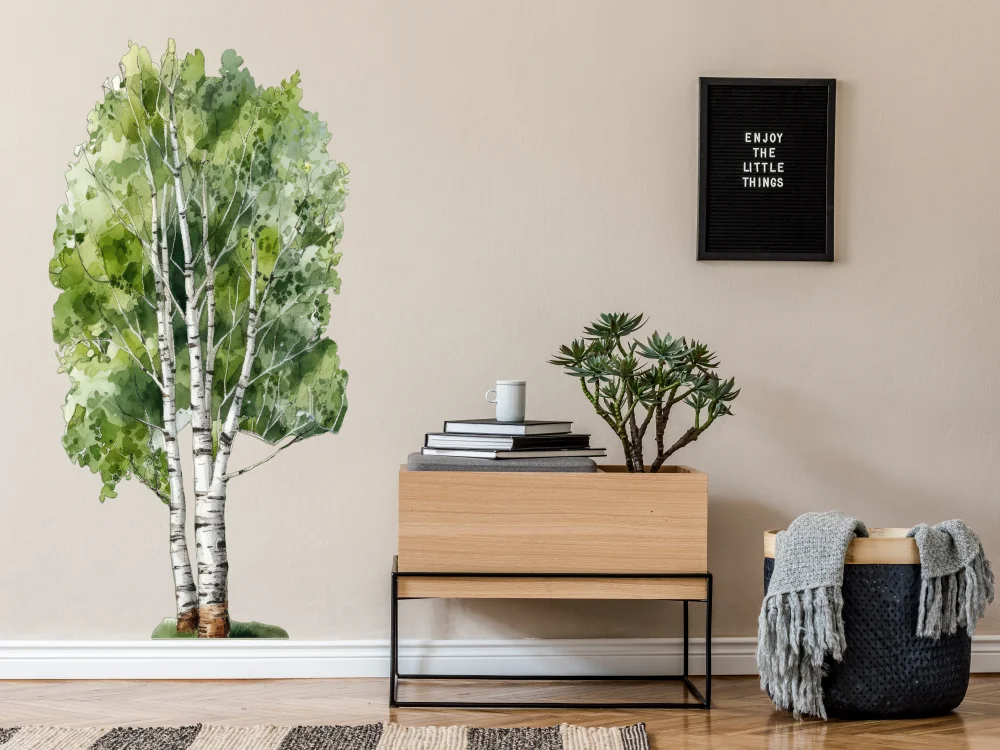 Wandtattoo Birke im Eingangsbereich