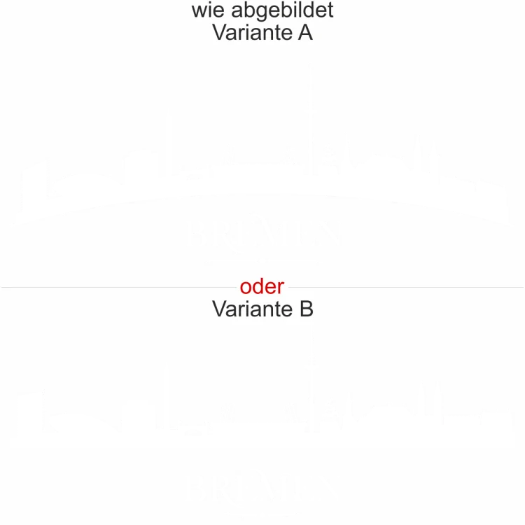 Bremer Skyline als Sticker für die Wand - Ansicht Ausrichtung mit Farbauswahl und Variante Bremer Skyline als Sticker für die Wand - Ansicht Ausrichtung mit Farbauswahl und Variante