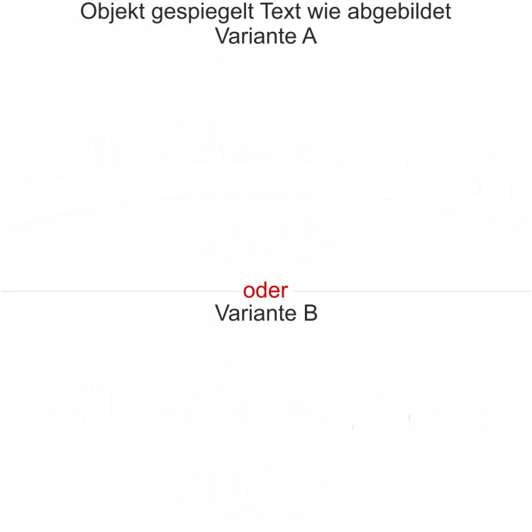 Bremer Skyline als Sticker für die Wand - Ansicht Ausrichtung mit Farbauswahl und Variante Bremer Skyline als Sticker für die Wand - Ansicht Ausrichtung mit Farbauswahl und Variante