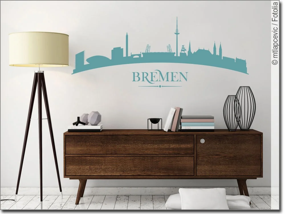 Bremer Skyline als Sticker für die Wand