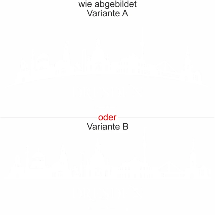 Wandtattoo mit Skyline von Dresden - Ansicht Ausrichtung mit Farbauswahl und Variante Wandtattoo mit Skyline von Dresden - Ansicht Ausrichtung mit Farbauswahl und Variante