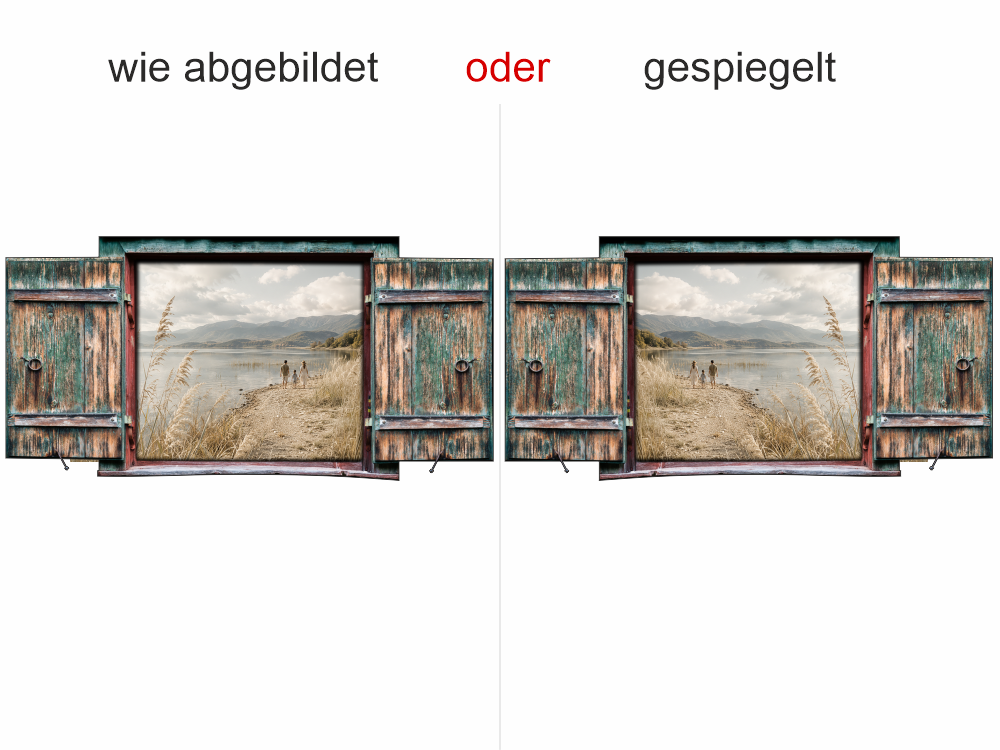 Wandtattoo Eigenes Foto Fensterladen - Ansicht Ausrichtung