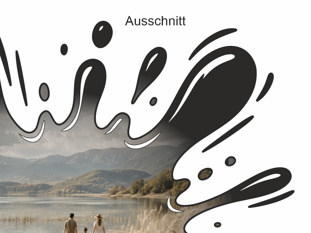 Wandtattoo Eigenes Foto Klecks - Ansicht Ausschnitt