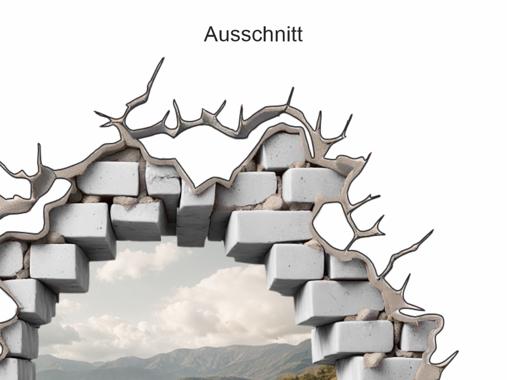 Wandtattoo Eigenes Foto Wanddurchbruch - Ansicht Ausschnitt