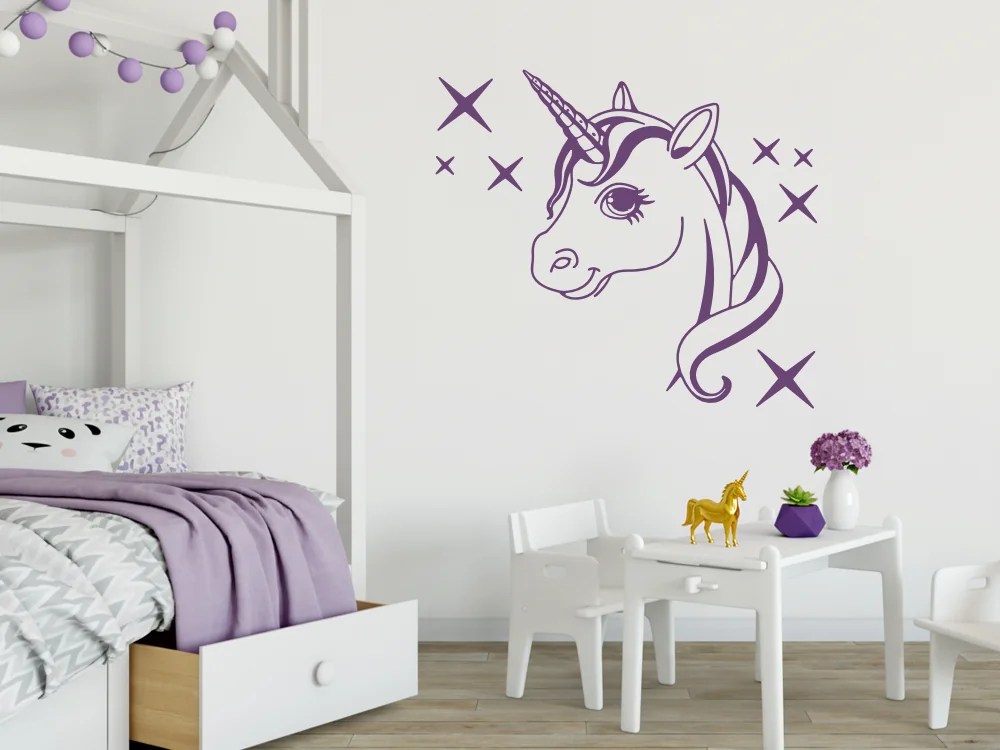 Wandtattoo mit Einhorn Motiv