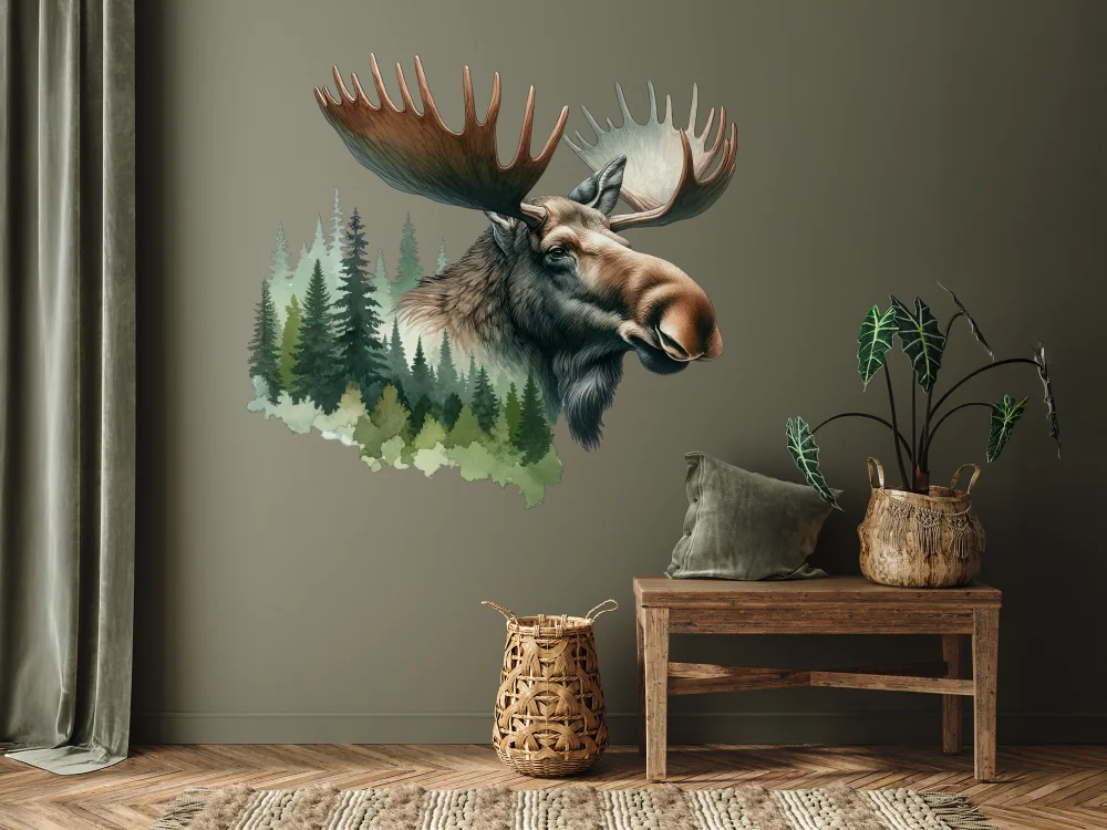 Wandtattoo Elch im Wald