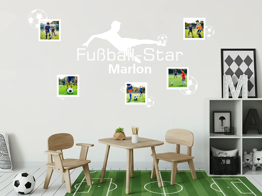 Wandtattoo Fotorahmen Fußball