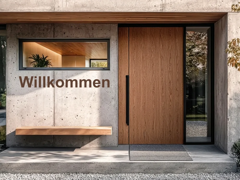 Außenwandtattoo mit Schriftzug Willkommen 01