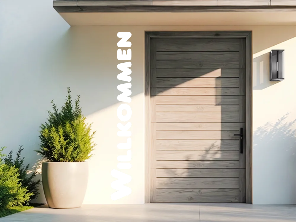 Wandtattoo für Außenwand Willkommen 2