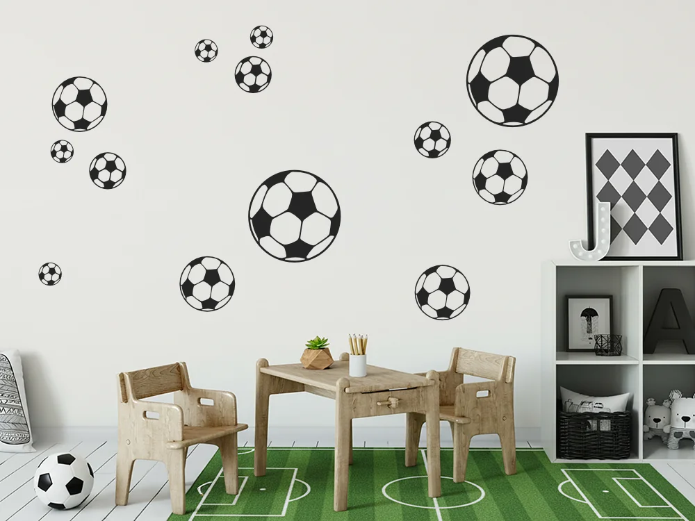 Wandtattoo Set mit Fußbällen