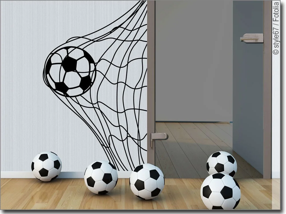 Fußball Wandtattoo Fussbälle zum Kleben Football Kinderzimmer Wandaufkleber