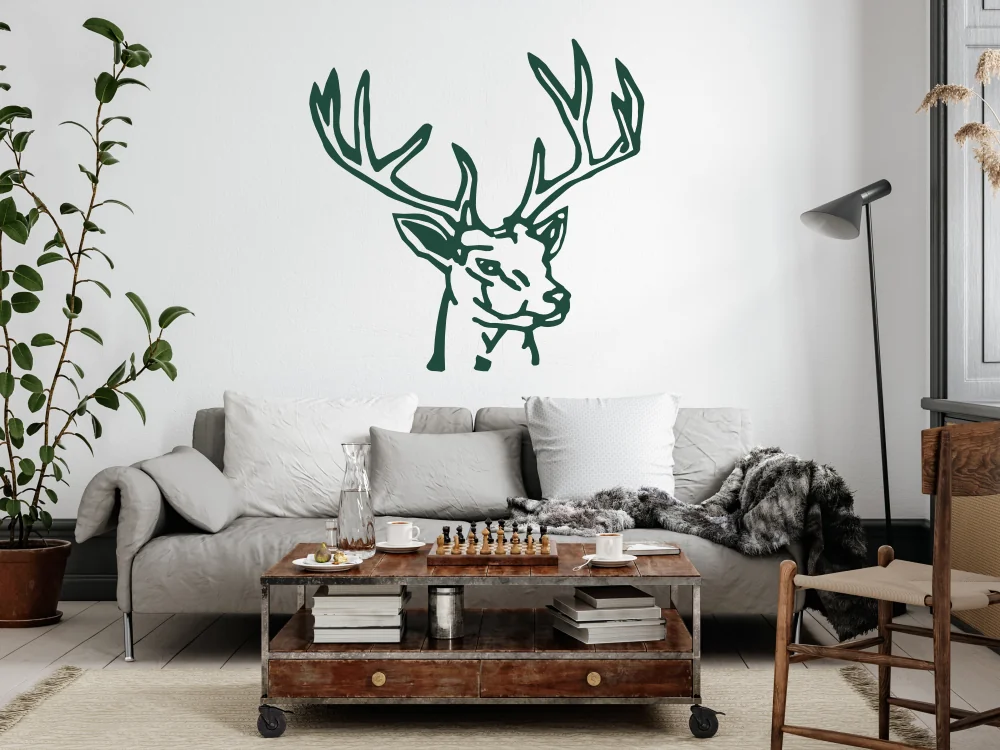 Wandtattoo mit Hirschkopf