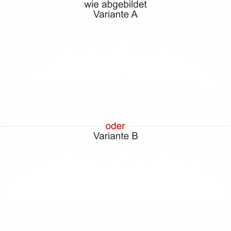 Wandtattoo mit Skyline von Istanbul - Ansicht Ausrichtung mit Farbauswahl und Variante