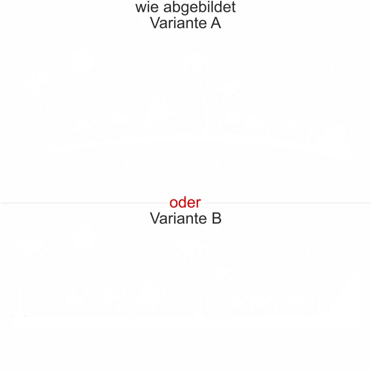 Wandtattoo mit Karawane - Ansicht Ausrichtung und Farbauswahl Wandtattoo mit Karawane - Ansicht Ausrichtung und Farbauswahl