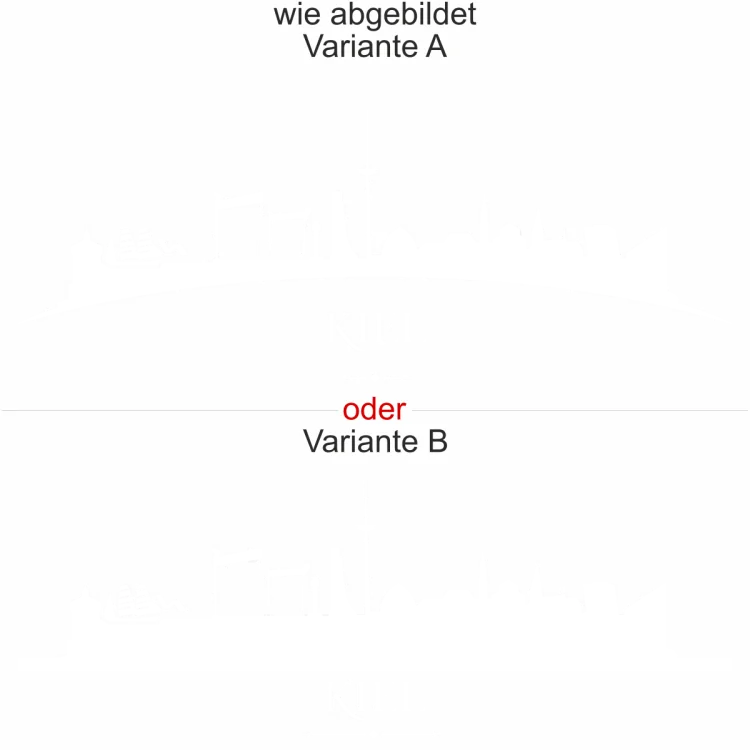 Wandtattoo mit Skyline von Kiel - Ansicht Ausrichtung mit Farbauswahl und Variante Wandtattoo mit Skyline von Kiel - Ansicht Ausrichtung mit Farbauswahl und Variante