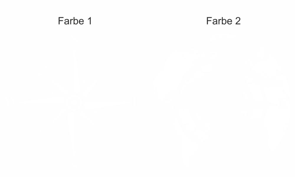 Wandtattoo mit Kompass und Weltkarte - Ansicht Farbauswahl