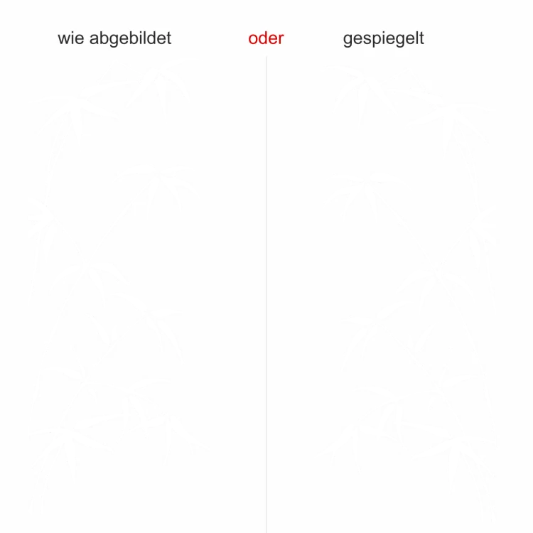 Wandtattoo mit kunstvollem Bambus - Ansicht Ausrichtung und Farbauswahl Wandtattoo mit kunstvollem Bambus - Ansicht Ausrichtung und Farbauswahl