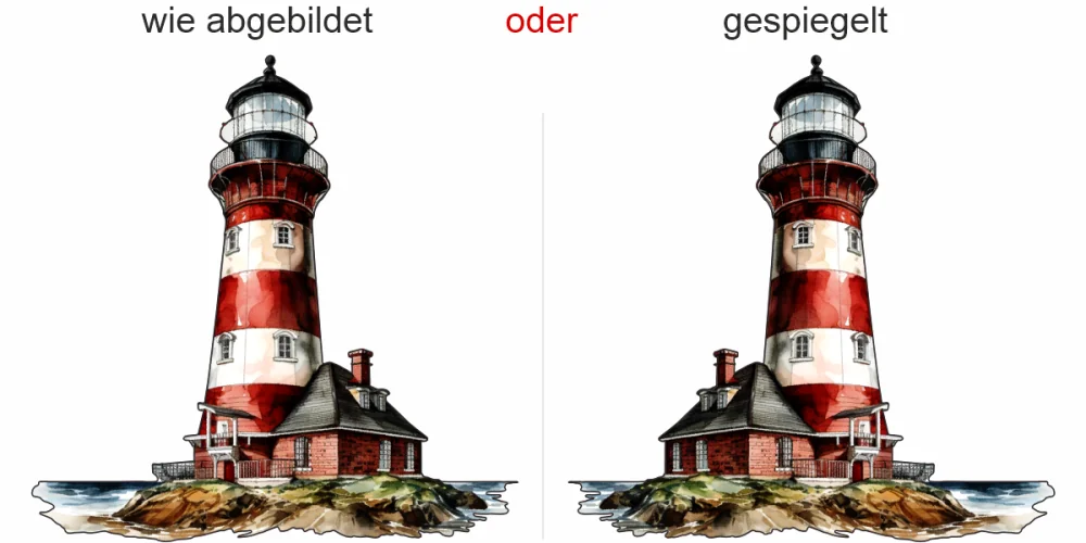 Wandtattoo Leuchtturm am Meer - Ansicht Ausrichtung Wandtattoo Leuchtturm am Meer - Ansicht Ausrichtung