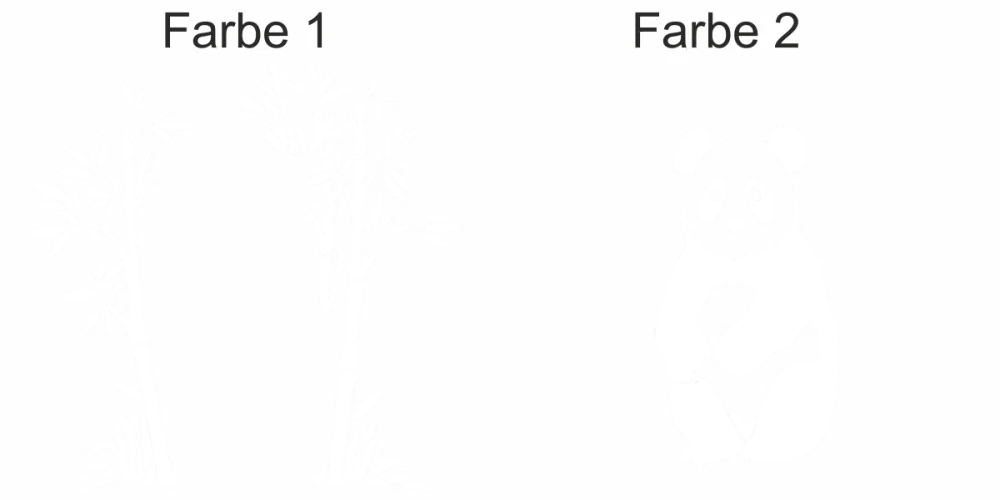 Wandtattoo Mehrfarbiger Bambus mit Pandabär - Ansicht Farbauswahl