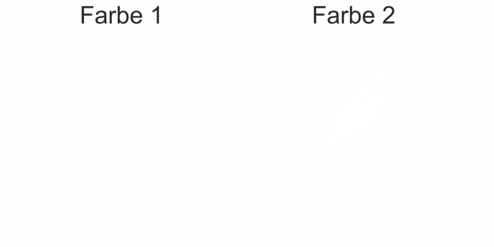 Wandtattoo Mehrfarbiger Bambuszweig mit Vogel - Ansicht Farbauswahl Wandtattoo Mehrfarbiger Bambuszweig mit Vogel - Ansicht Farbauswahl