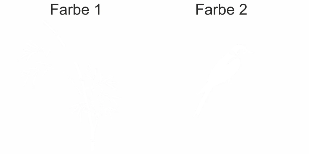 Mehrfarbiges Wandtattoo Bambuszweig mit Vogel - Ansicht Farbauswahl