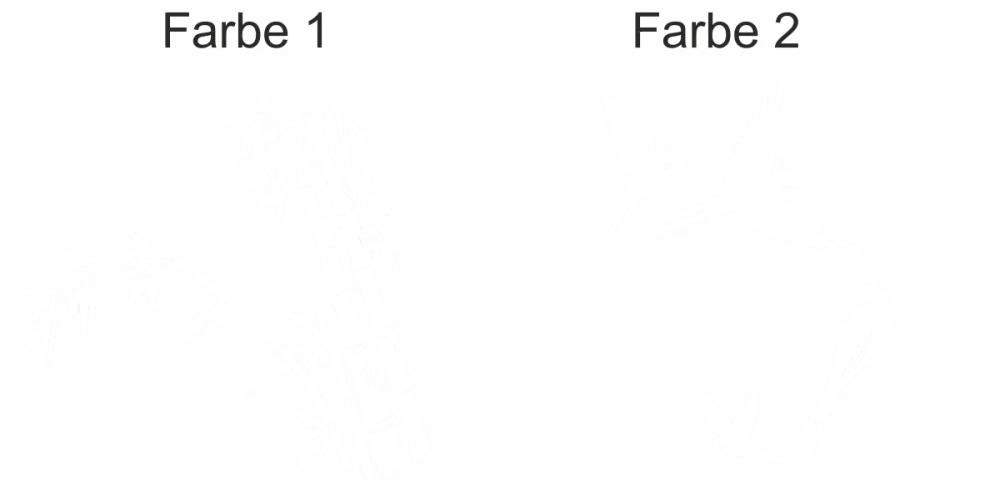 Mehrfarbiges Wandtattoo Bambusrohr mit Vögeln - Ansicht Farbauswahl