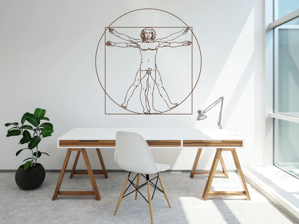 Wandtattoo mit Motiv Der Mensch von Leonardo da Vinci Wandtattoo mit Motiv Der Mensch von Leonardo da Vinci