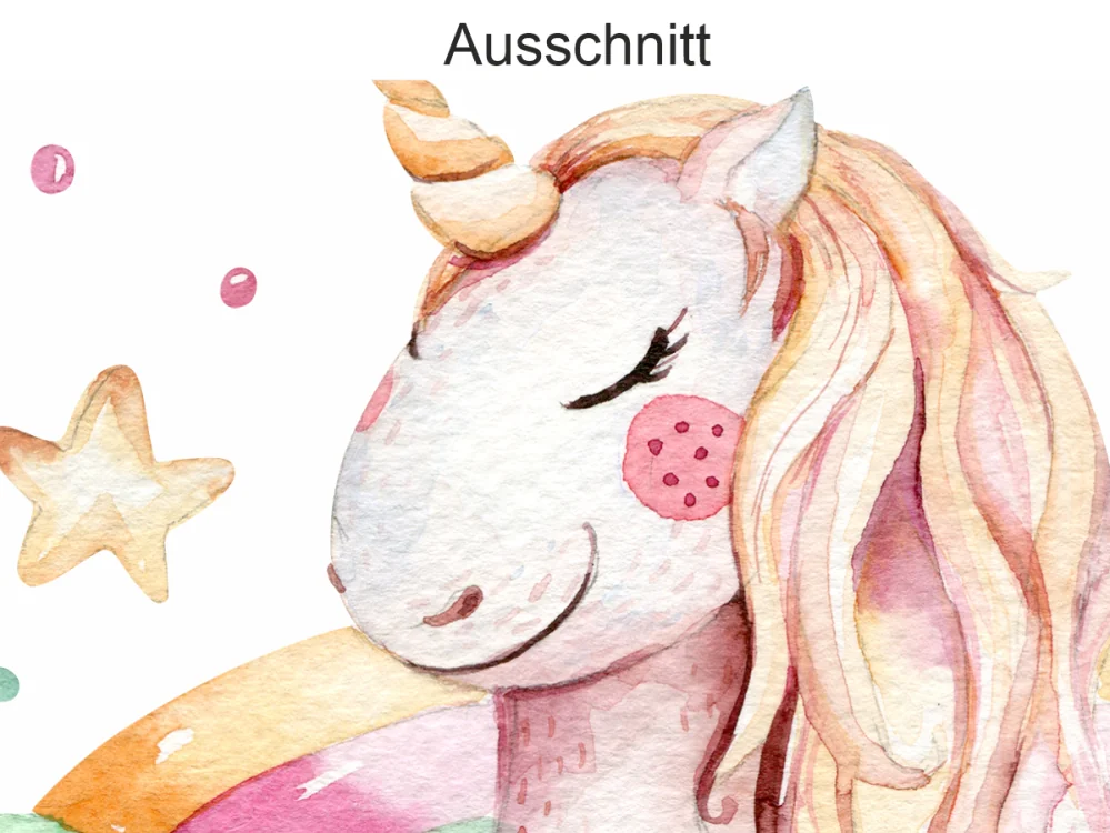 Wandtattoo mit niedlichem Einhorn für das Kinderzimmer - Ansicht Ausschnitt Wandtattoo mit niedlichem Einhorn für das Kinderzimmer - Ansicht Ausschnitt
