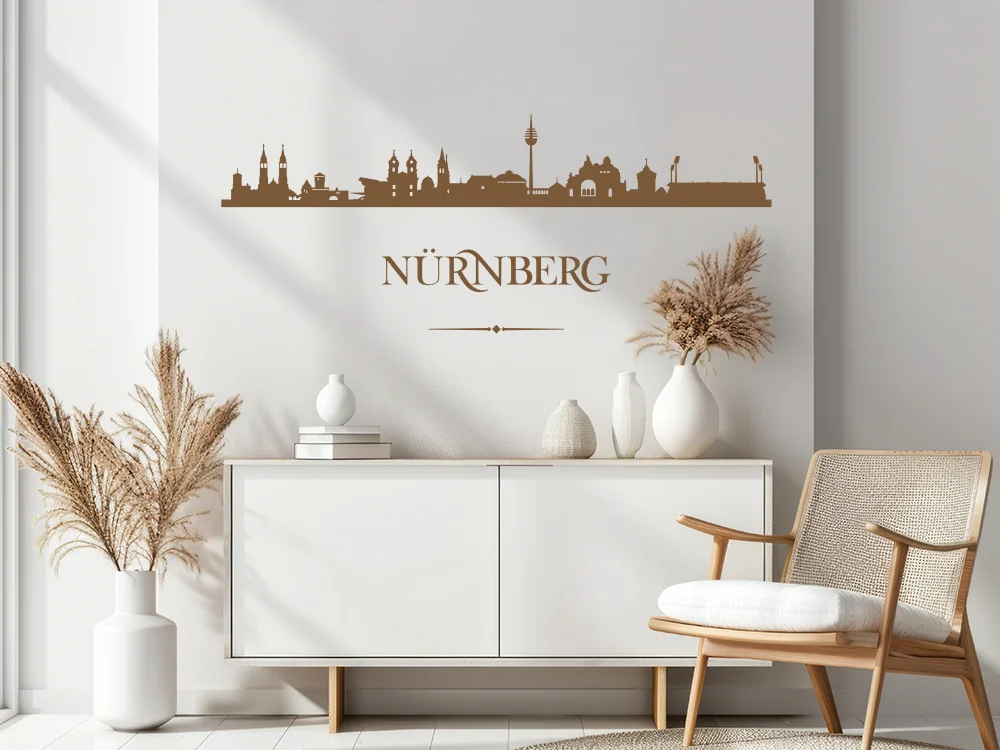 Aufkleber für die Wand mit der Skyline von Nürnberg