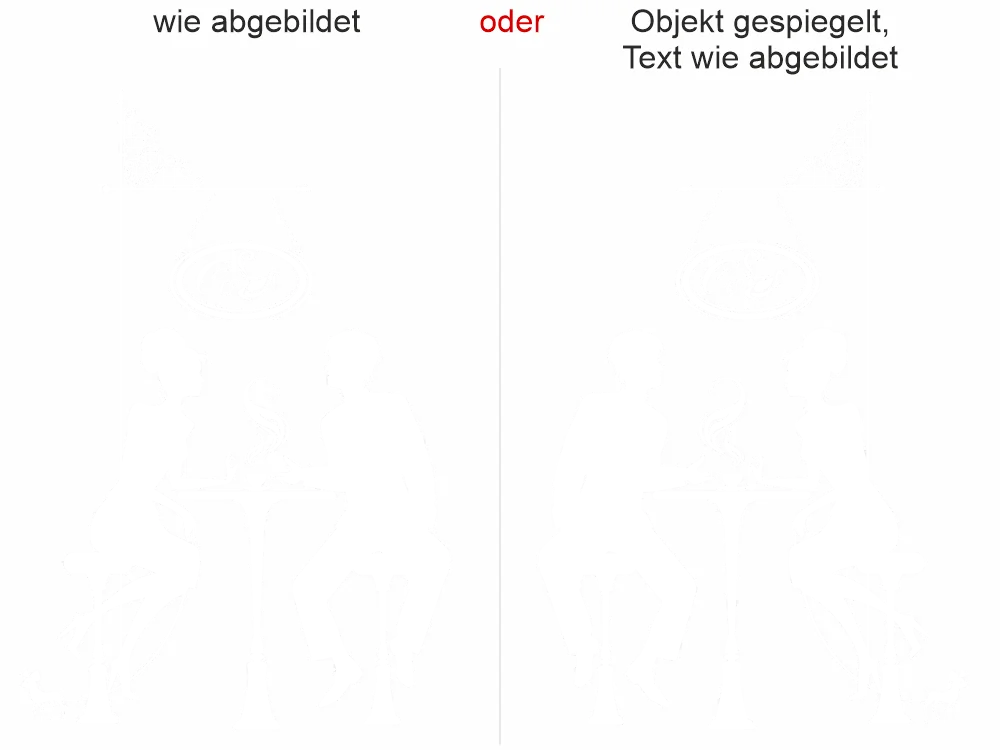 Wandtattoo Paar im Café - Ansicht Ausrichtung und Farbauswahl
