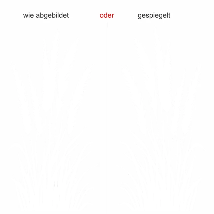 Wandtattoo Pampasgras mit Wedel - Ansicht Ausrichtung mit Farbauswahl