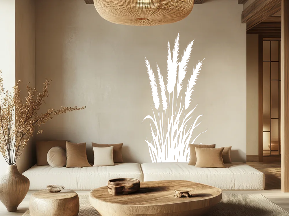Wandtattoo Pampasgras mit Wedel - Ansicht Farbauswahl