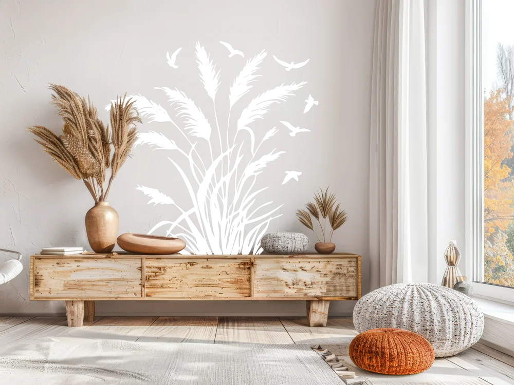 Pampasgras und Vögel im Wind - Ansicht Farbauswahl